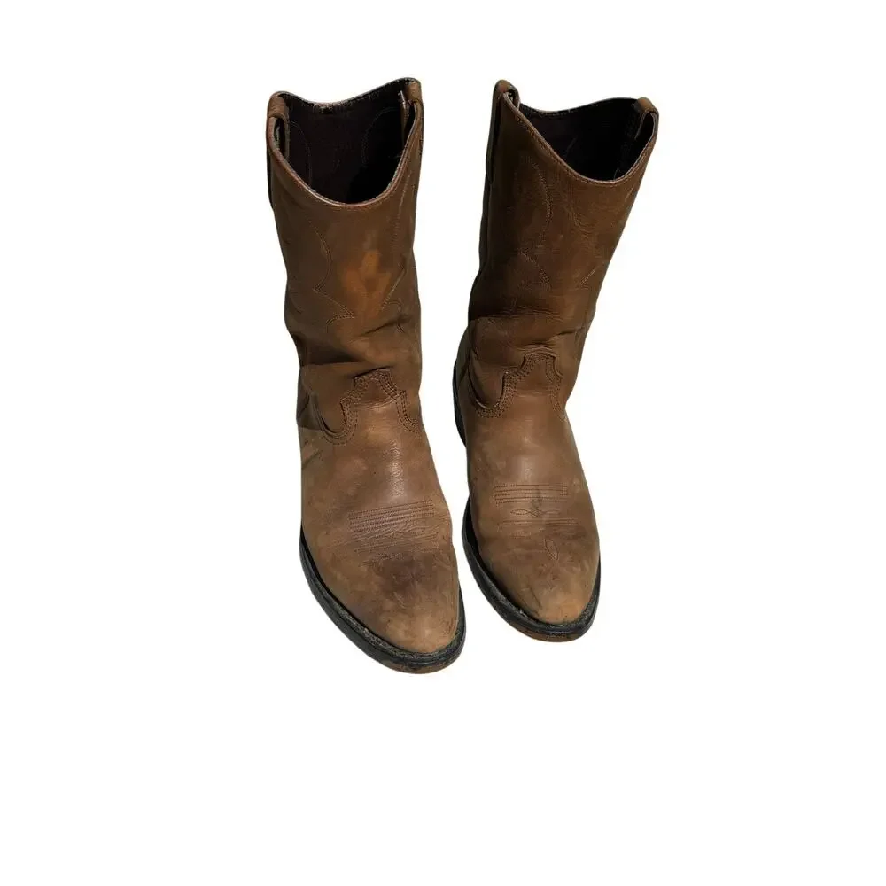 Five Star Western Roper Boots Brown Leather Cowboy Boots Men’s Size 9